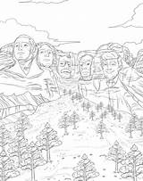 Trump Coloring Donald Pages Rushmore sketch template