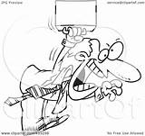 Coloring Jumping Businessman Aggressive Illustration Cartoon Line Rf Royalty Clipart Regarding Notes sketch template