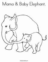 Coloring Pages Elephant Mammals Elephants Worksheet Baby Mama Thailand Printable Cartoon Colouring Color Twistynoodle Clipart Print Clip Noodle Animal Favorites sketch template