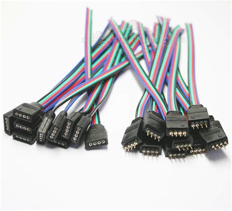 pcs pin  pin female  wire rgb connector    led strip ebay