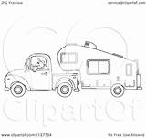 Camper Wheel 5th Cartoon Clipart Coloring Pages Fifth Outlined Pickup Driving Man Vector Royalty Camping Djart Sketch Google Search Illustration sketch template