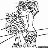 Picasso Jacqueline Colorare Kunst Ausmalbilder Roque Cubismo Colorir Malvorlagen Libri Opera Atividade Jaqueline Espagnole Quadri Famosi Pintor Schizzi Miro Joan sketch template