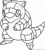 Sandshrew Coloring Pokemon Getcolorings Pages sketch template