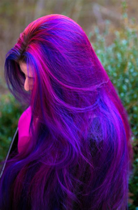 purple hair long hair pink hair dyed hair hair dye manic panic colorful