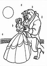 Beauty Beast Coloring Pages Dancing sketch template