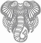 Coloring Elephant Bohemian Pages Embroidery Urban Threads Designs Urbanthreads Adult Gold sketch template