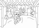 Pages Bluey Family Coloring Sleeping His Color Kids sketch template