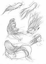Hair Drawing Draw Ponytail Ponytails Manga Hairstyle Character Long Part Motion Getdrawings Going Beautiful sketch template