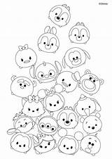 Tsum Coloring Pages Cute Disney Cartoon Sheets Choose Board sketch template