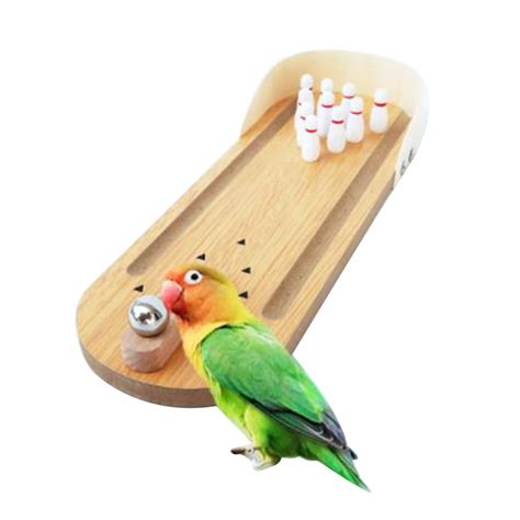 bird trick training toys wooden mini desktop bowling parrot toys education play toys