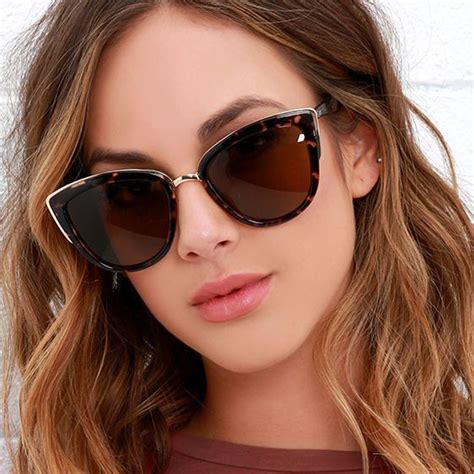 retro uv400 gradient women cat eye sunglasses leopard black frame 2018
