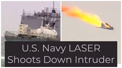 navy laser shoots  drone  weapons test youtube