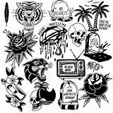 Tattoo Traditional Flash Drawings Tatuagem School Old Tattoos Work Designs Desenho Small Negro Blanco Dibujos Instagram Arte Para Retro Sheet sketch template