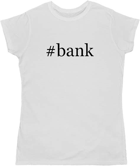 amazoncom bank hashtag adult womens  shirt white xx large clothing