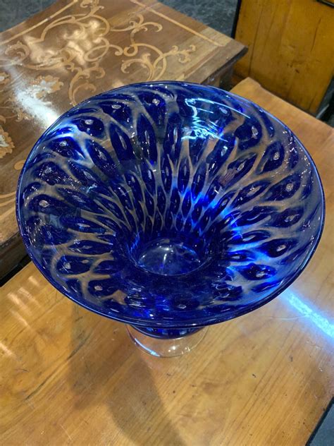 Vintage Murano Glass Cobalt Blue Vase For Sale At 1stdibs