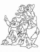 Dwarfs Blanche Coloriage Neige Nains sketch template