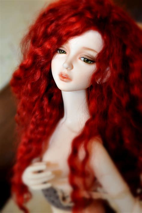 doll baby toys girl beautiful long hair cute green eyes red hair