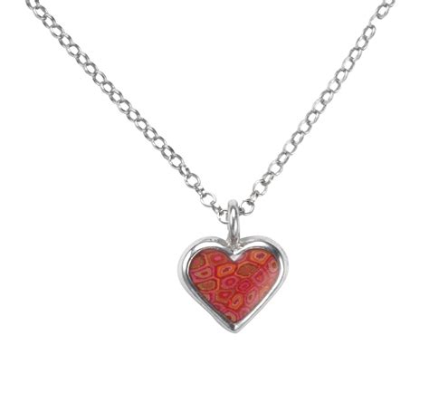 red heart pendant  circle chain necklace
