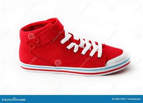 red sneakers stock image image  shoe comfortable