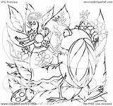 Thumbelina Coloring Outline Clipart Illustration Rf Royalty Bannykh Alex Regarding Notes sketch template