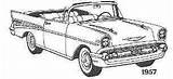 Coloring Chevrolet Chevy Pages 57 Book Car Classic Bel Air 1957 Early Template Sketch sketch template