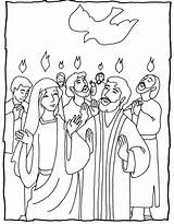 Coloring Pentecost Pages Holy Spirit Tongues Fire Colouring Several Sunday Great sketch template