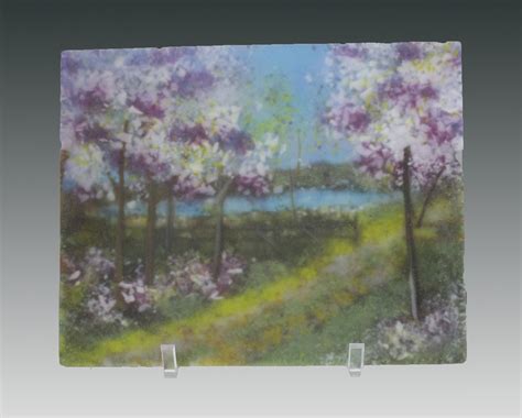 Cherry Blossoms In The Country Fused Glass Stained Glass Frit