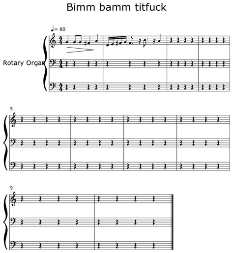 bimm bamm titfuck sheet music for rotary organ