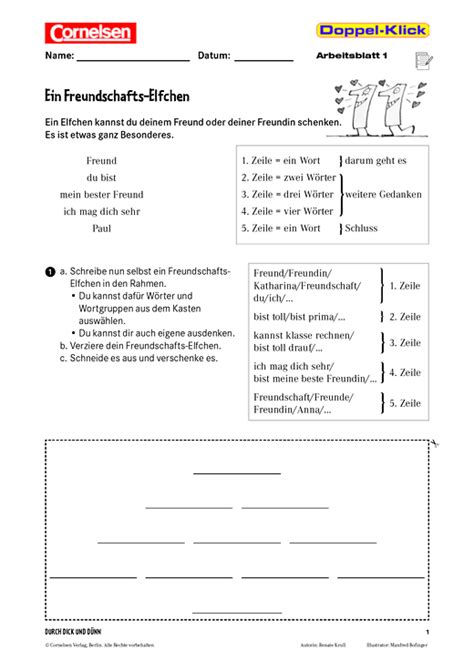 daz  klasse gedichte schreiben ein freundschafts