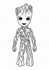 Groot Coloring Pages Baby Avengers sketch template