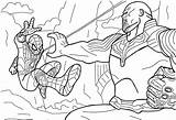 Thanos Spiderman Vs Coloring Printable Pages Avengers War Infinity Kids Marvel Categories sketch template