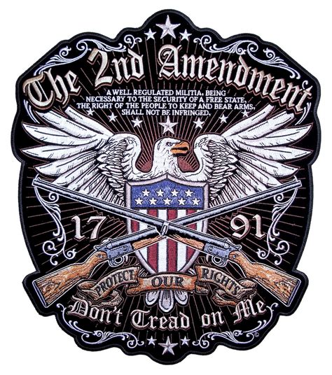 patriotic american eagle   amendment embroidered biker patch