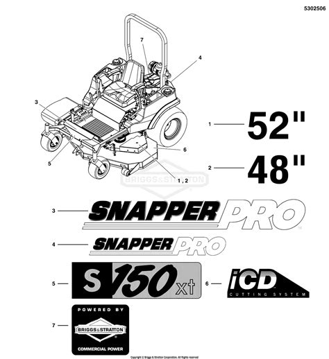 snapper pro  sxtkav   turn rider parts diagram  decal group brand