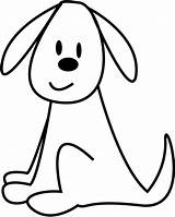 Dog Drawing Line Sitting Cliparts Outline Clipart Draw Face sketch template