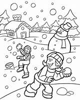 Coloring Winter Pages Print Color Printable sketch template