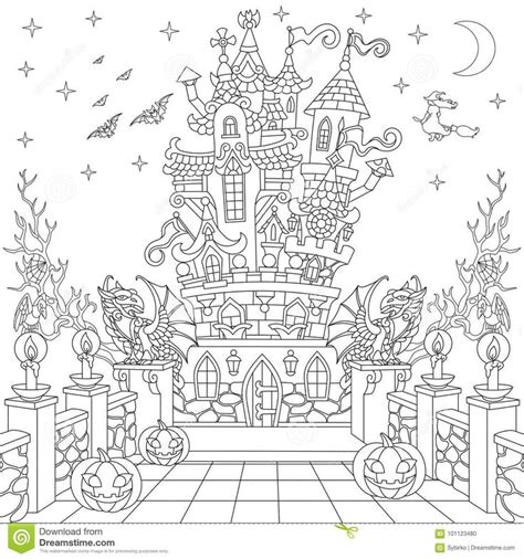 pin   mainello  uncolored pages halloween coloring pages