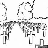 Cemetery Coloring Pages American Normandy Arlington Famous National Places Landmarks Template sketch template