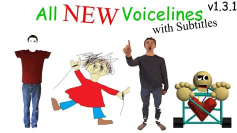 all new voicelines with subtitles v1 3 baldi s basics