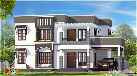 bhk flat roof house exterior kerala home design  floor plans  dream houses