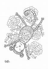 Coloring Pages Adults Monkey Anti Adult Young Printable Stress Year Zen Colorings Getcolorings Color Print Simple sketch template