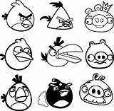 Angry Birds Coloring Pages Bookmarks Characters sketch template