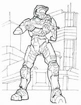 Coloring Pages Halo Reach Getdrawings Spartan sketch template