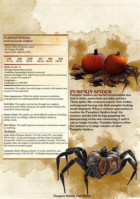 pumpkin spider dungeons  dragons homebrew dungeons  dragons