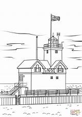 Coloring Michigan Holland Harbor Pages Light Drawing sketch template