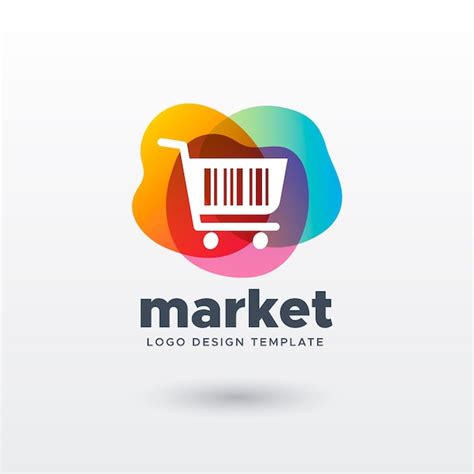 colorido logo de mercado  gradiente vector gratis