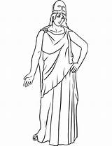 Greek Athena Drawing Gods Goddesses Coloring Ffrom Netart Line Print Getdrawings sketch template