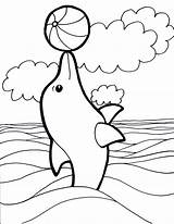 Dolphin Coloring Template Templates Simple Pages Dolphins Printable Print Animal Kids sketch template