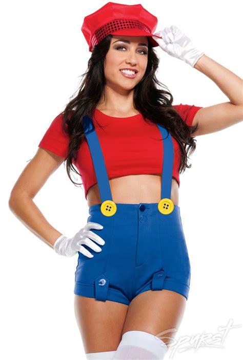 Ms Sexy Mario Red Player Costume Halloween Pinterest