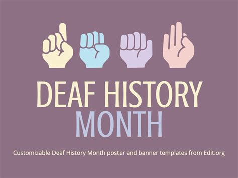 national deaf history month banner templates