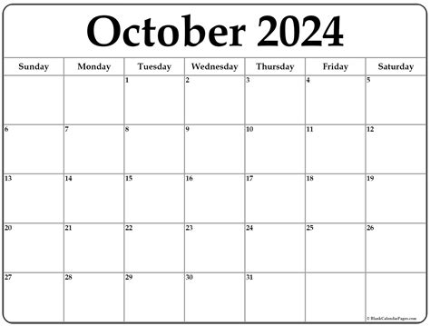 october  calendar  printable calendar